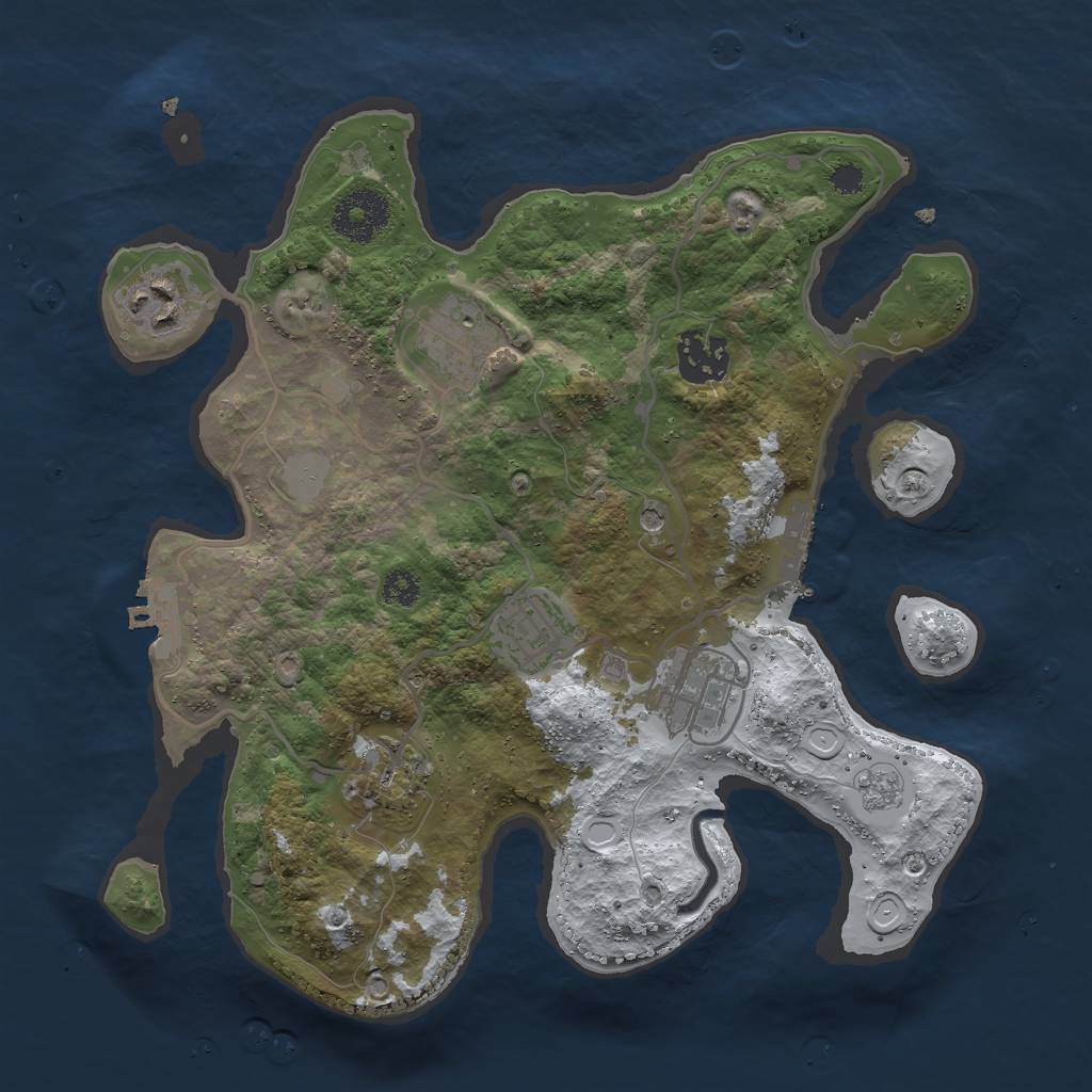 Rust Map: Procedural Map, Size: 3000, Seed: 42169, 15 Monuments