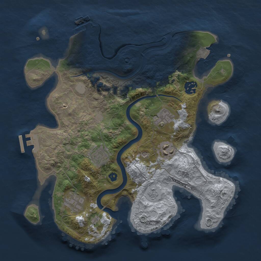 Rust Map: Procedural Map, Size: 3000, Seed: 42169, 11 Monuments