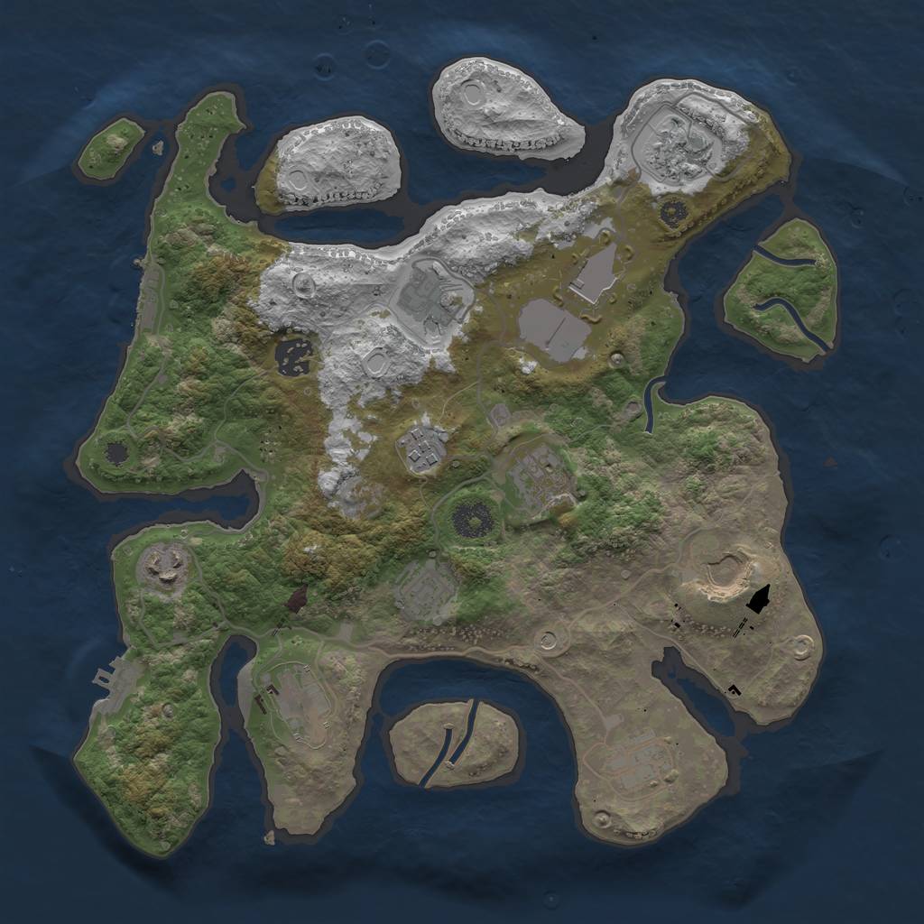 Rust Map: Procedural Map, Size: 3500, Seed: 247748, 19 Monuments