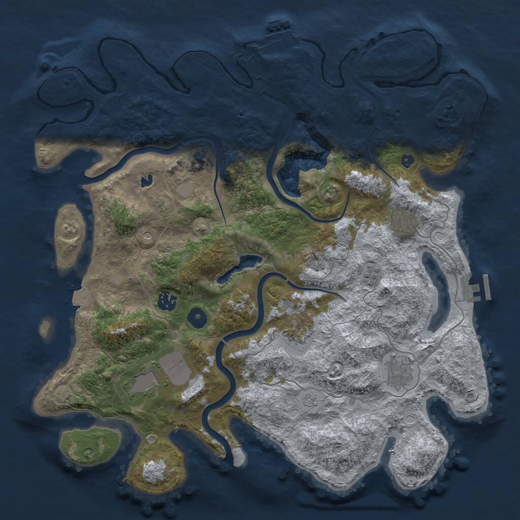 Rust Map: Procedural Map, Size: 4000, Seed: 200904164, 12 Monuments