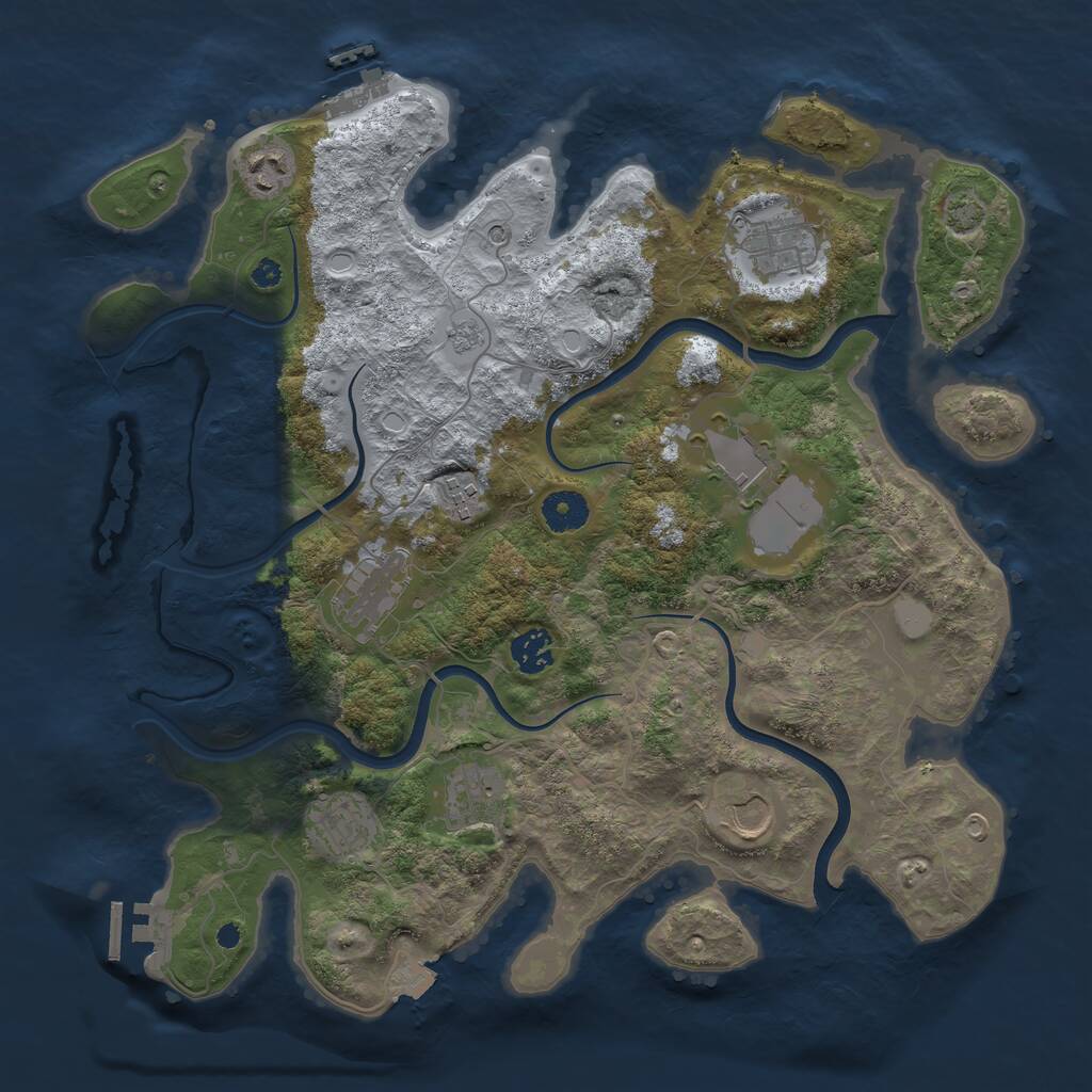 Rust Map: Procedural Map, Size: 3750, Seed: 13298, 15 Monuments