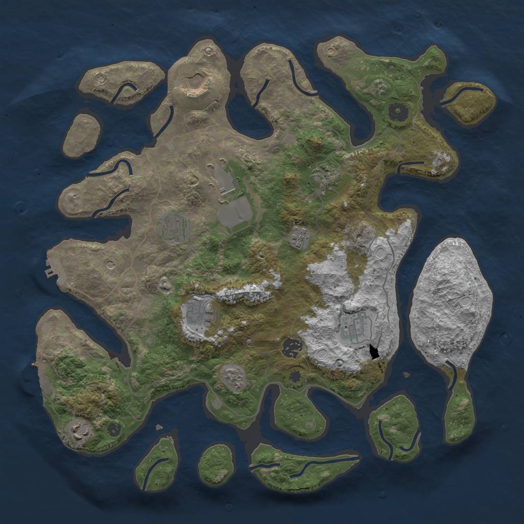 Rust Map: Procedural Map, Size: 4000, Seed: 198646964, 17 Monuments