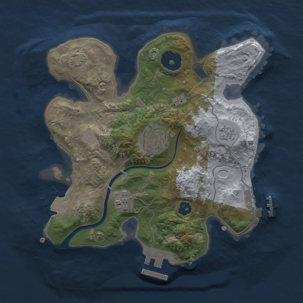 Rust Map: Procedural Map, Size: 2300, Seed: 92812, 7 Monuments