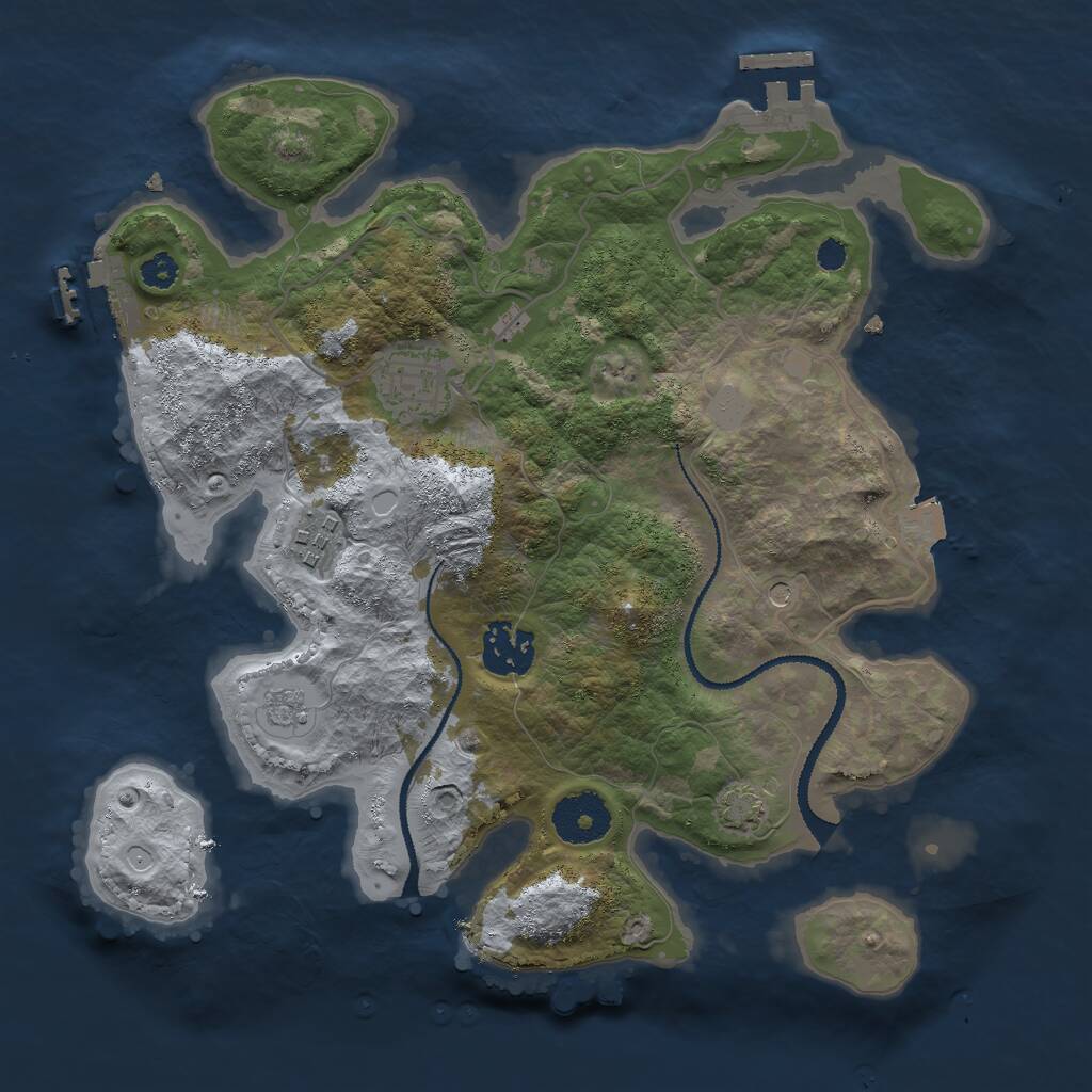 Rust Map: Procedural Map, Size: 3000, Seed: 60000, 9 Monuments