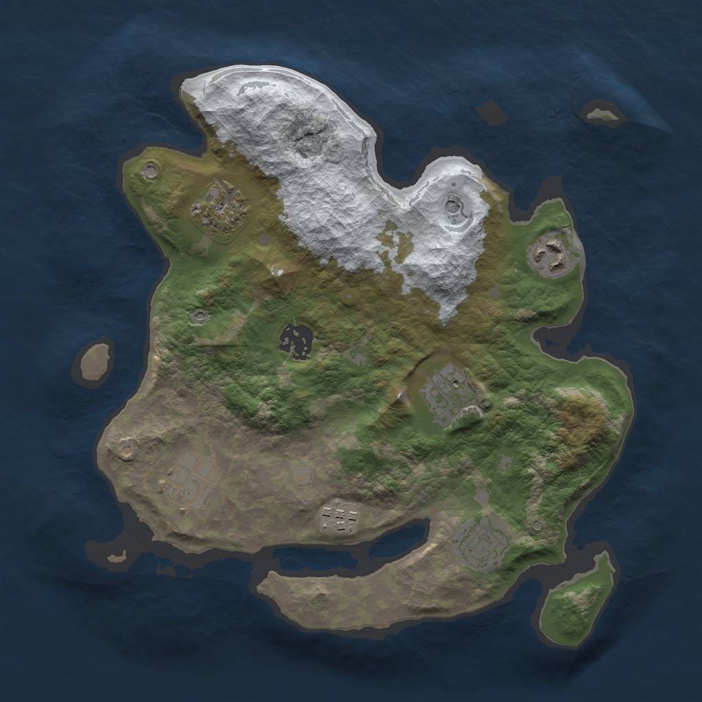 Rust Map: Barren, Size: 3000, Seed: 267525, 10 Monuments