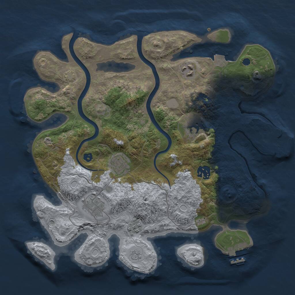 Rust Map: Procedural Map, Size: 3200, Seed: 12382, 12 Monuments