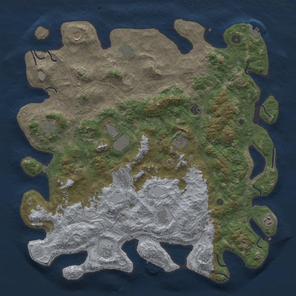 Rust Map: Procedural Map, Size: 4900, Seed: 29834692, 20 Monuments