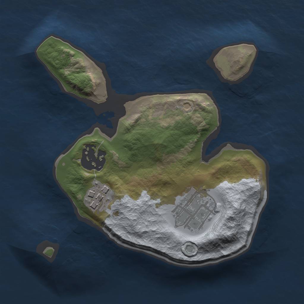 Rust Map: Barren, Size: 1750, Seed: 90902020, 5 Monuments