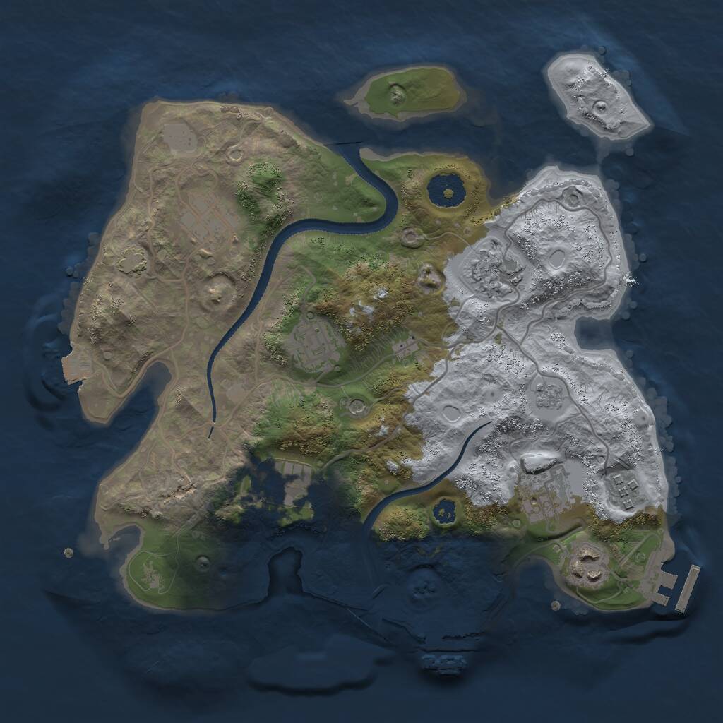 Rust Map: Procedural Map, Size: 3000, Seed: 1142129187, 13 Monuments