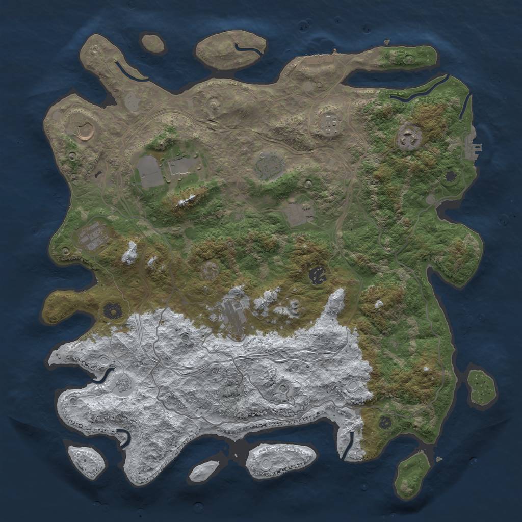 Rust Map: Procedural Map, Size: 4300, Seed: 1995, 18 Monuments