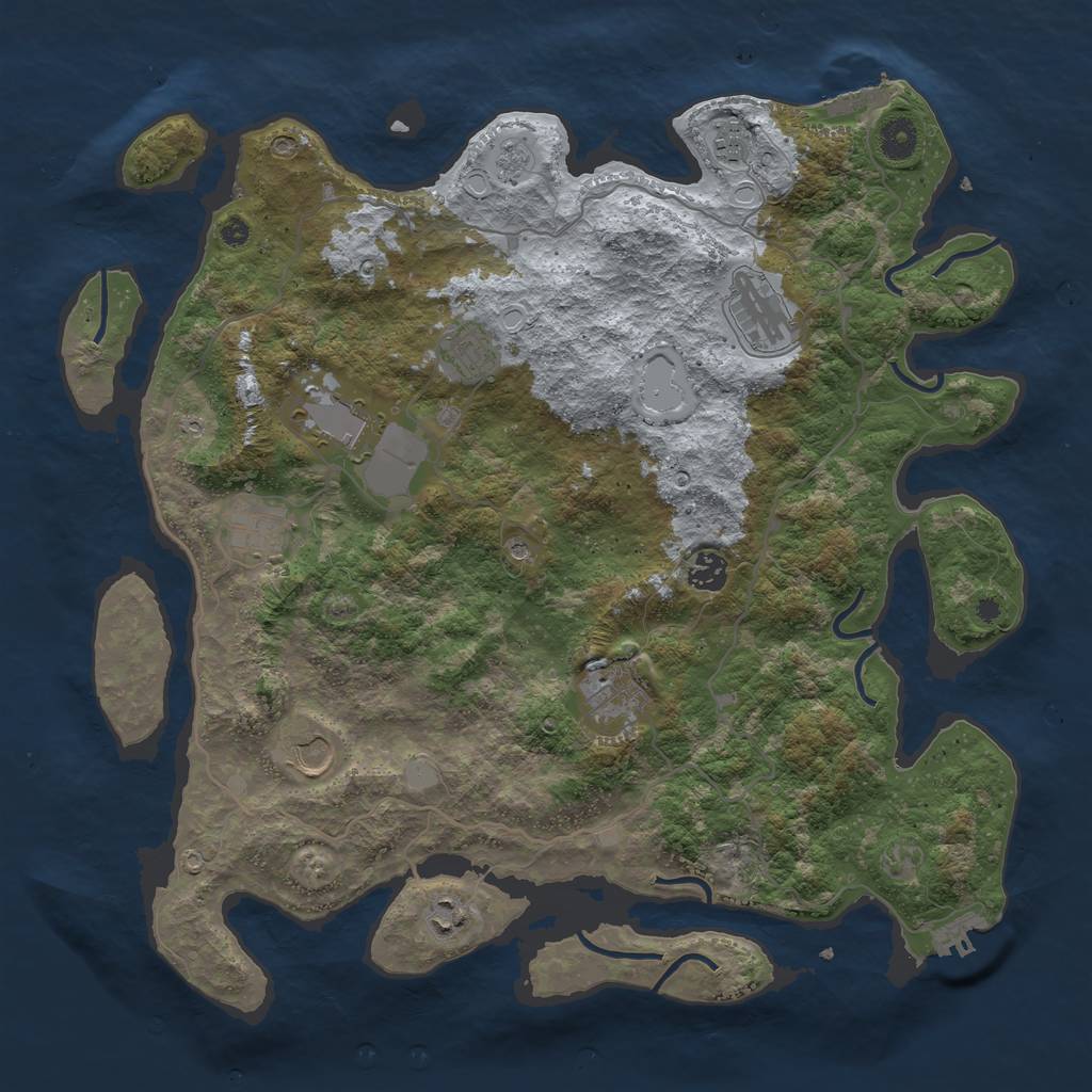 Rust Map: Procedural Map, Size: 4100, Seed: 830092021, 18 Monuments