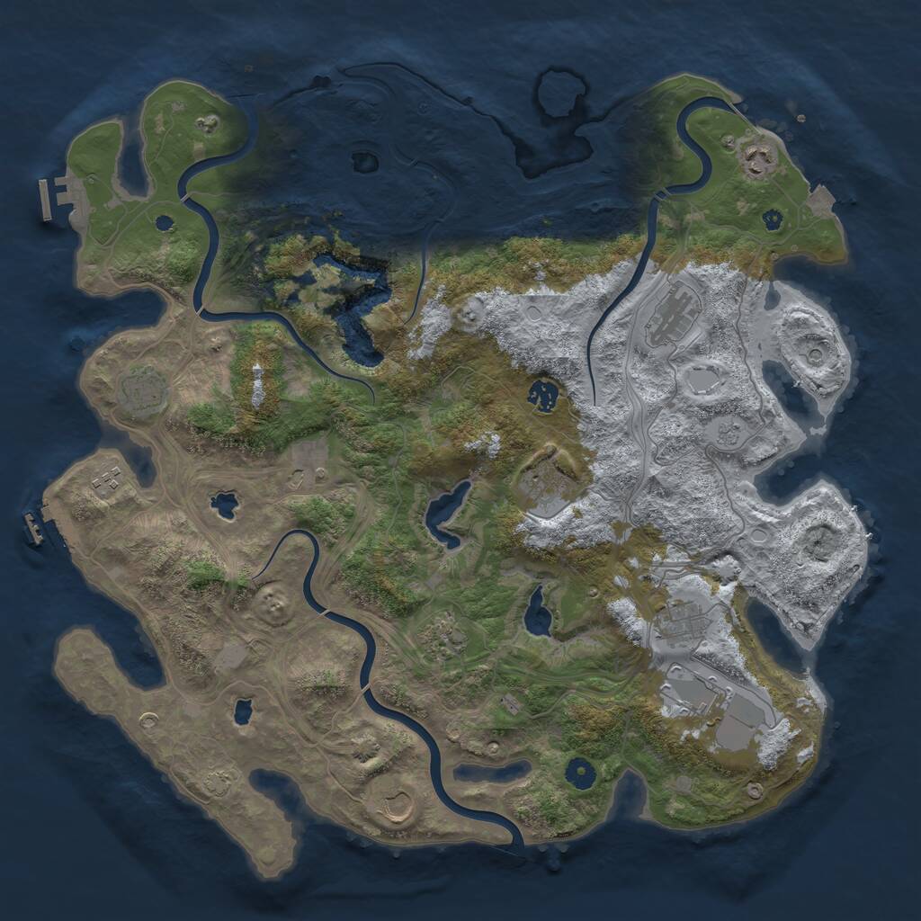 Rust Map: Procedural Map, Size: 4500, Seed: 277509699, 17 Monuments
