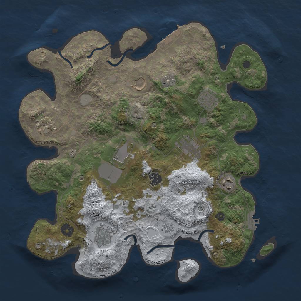 Rust Map: Procedural Map, Size: 3500, Seed: 904643138, 18 Monuments
