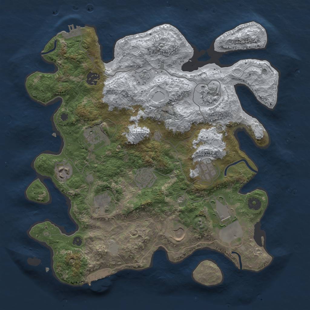 Rust Map: Procedural Map, Size: 3500, Seed: 634936408, 18 Monuments