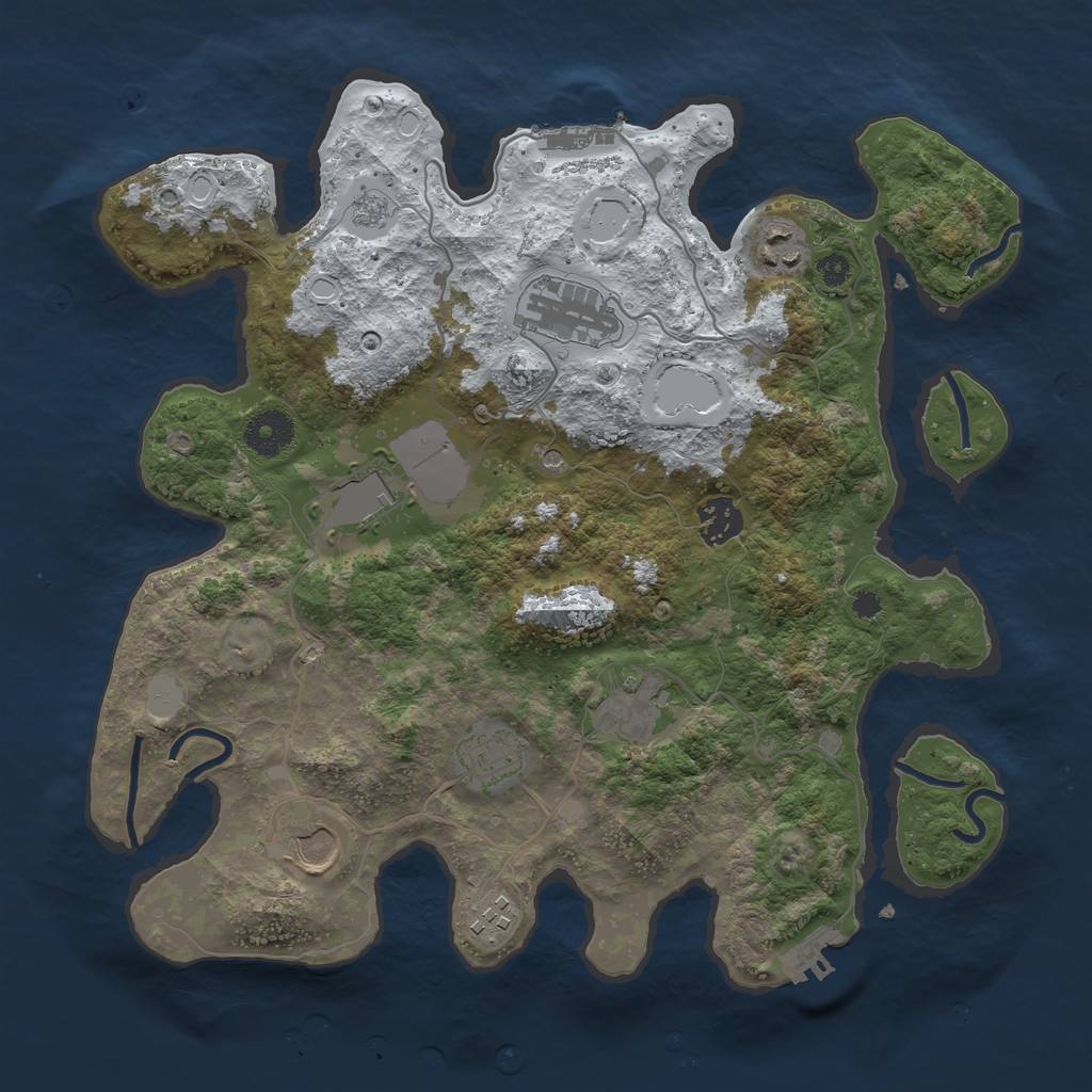 Rust Map: Procedural Map, Size: 3500, Seed: 96807798, 17 Monuments