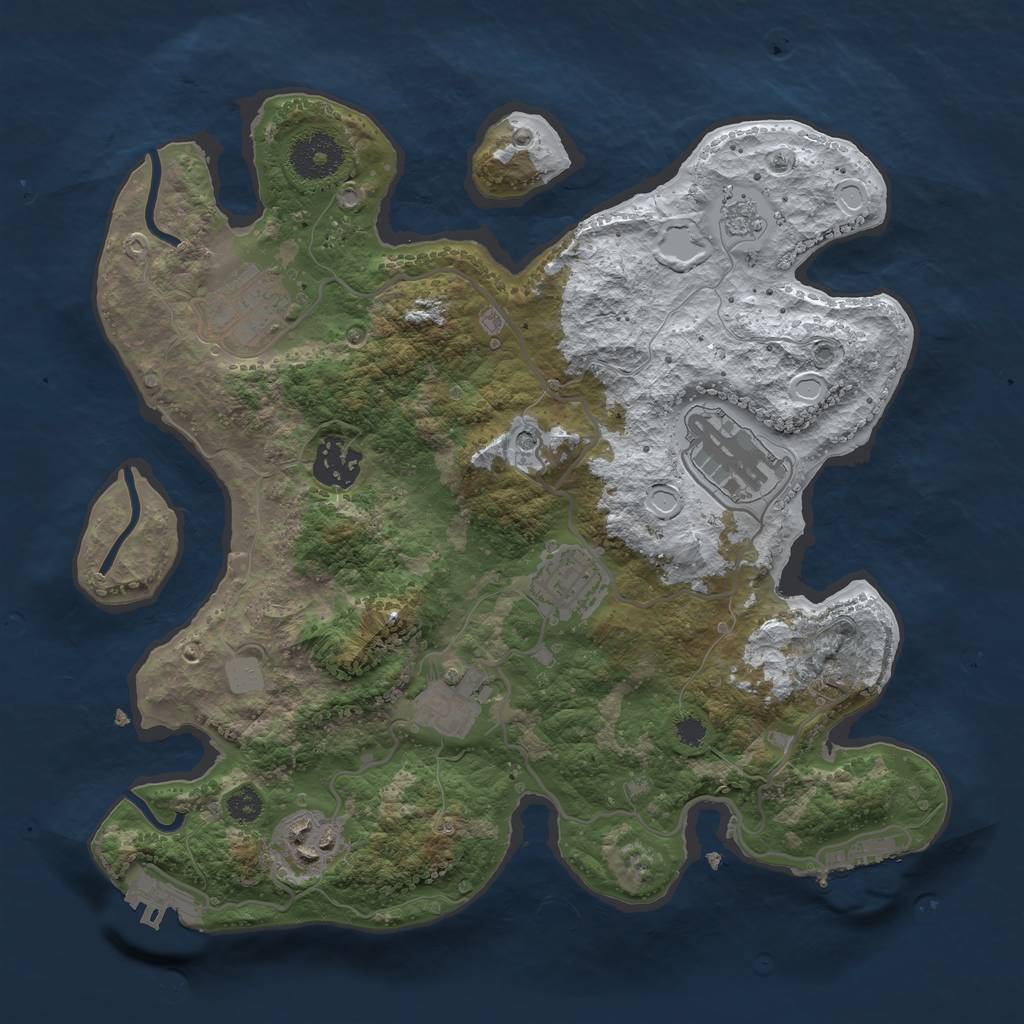 Rust Map: Procedural Map, Size: 3100, Seed: 6474603, 15 Monuments