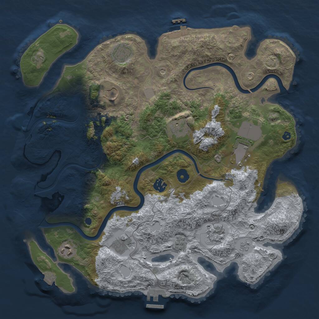 Rust Map: Procedural Map, Size: 3700, Seed: 141677679, 15 Monuments