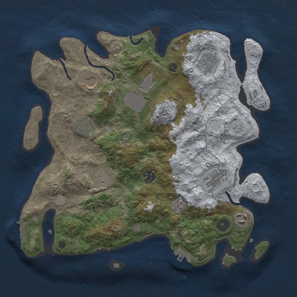 Rust Map: Procedural Map, Size: 3500, Seed: 273, 18 Monuments