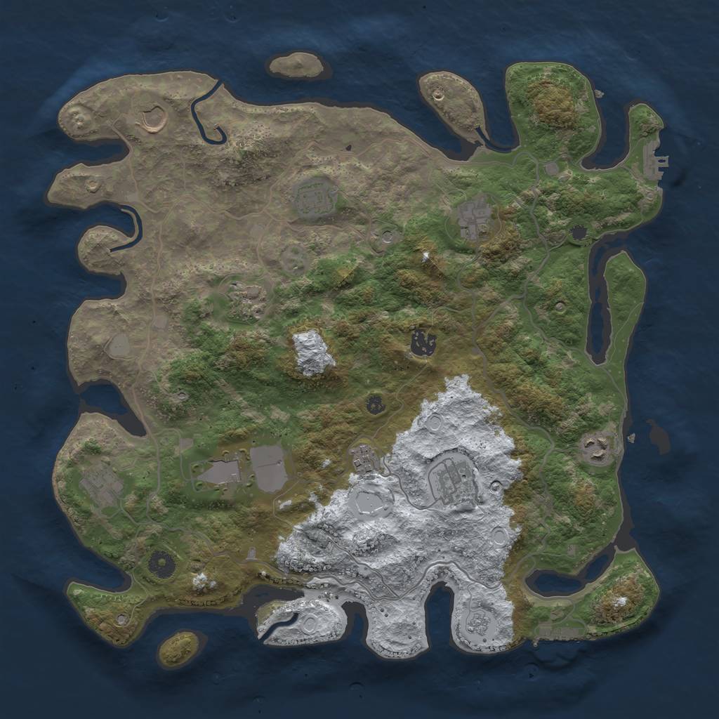 Rust Map: Procedural Map, Size: 4002, Seed: 5000001, 19 Monuments