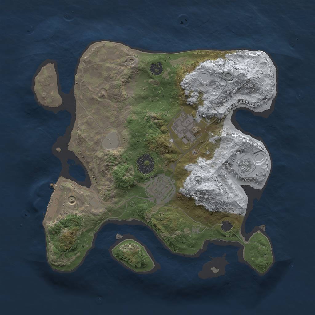 Rust Map: Procedural Map, Size: 2500, Seed: 211747, 9 Monuments