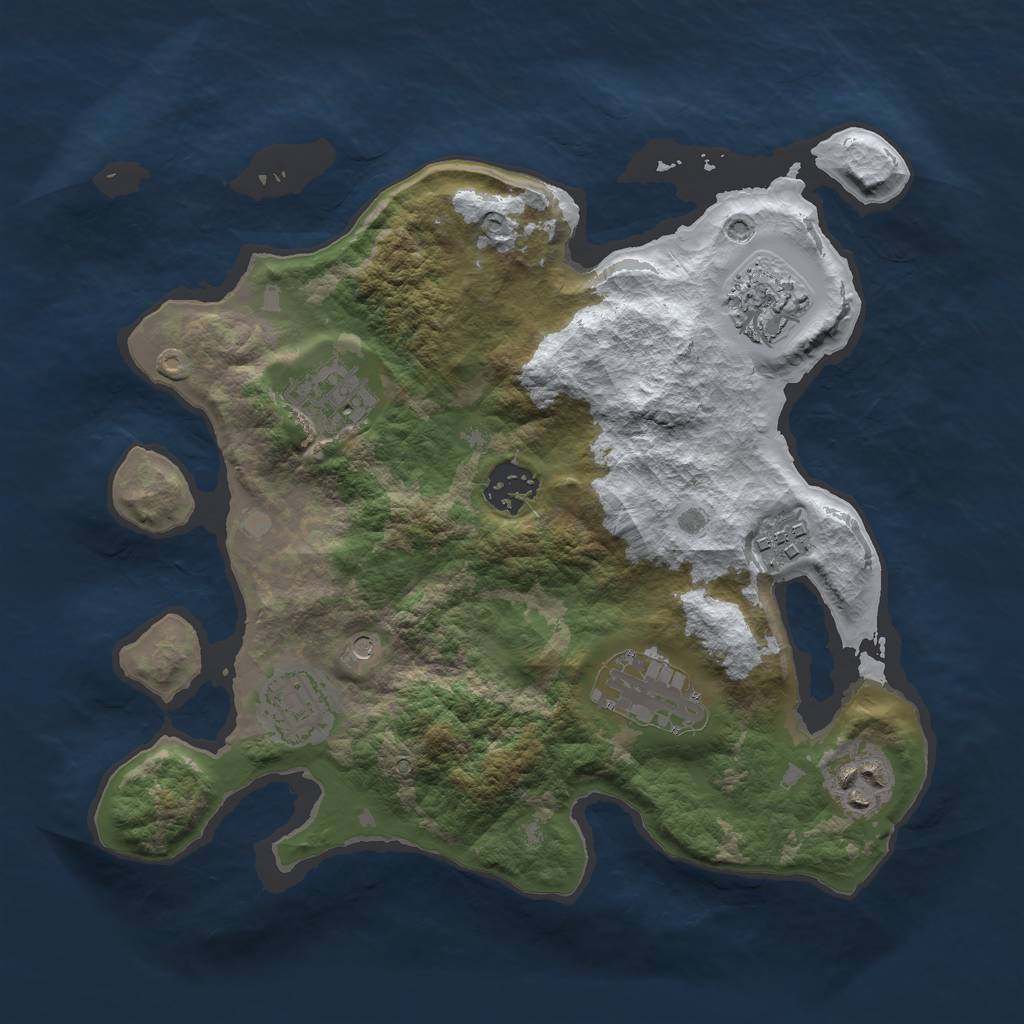 Rust Map: Barren, Size: 3000, Seed: 123, 10 Monuments