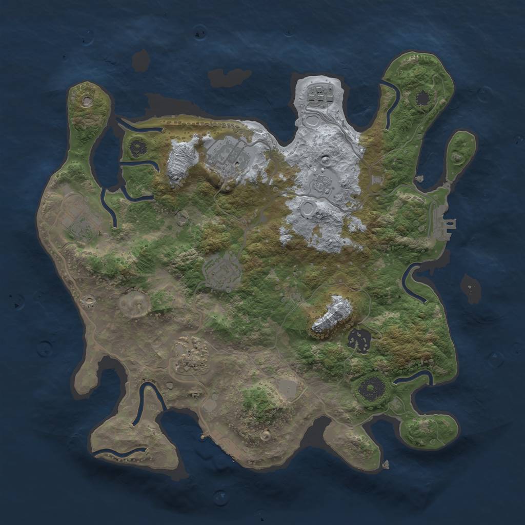 Rust Map: Procedural Map, Size: 3200, Seed: 31567, 14 Monuments