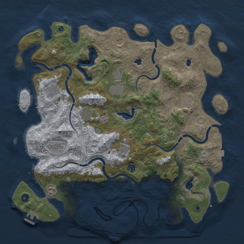 Rust Map: Procedural Map, Size: 4500, Seed: 903525976, 15 Monuments
