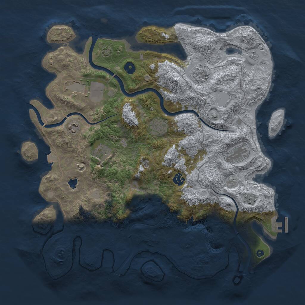 Rust Map: Procedural Map, Size: 4000, Seed: 192, 13 Monuments