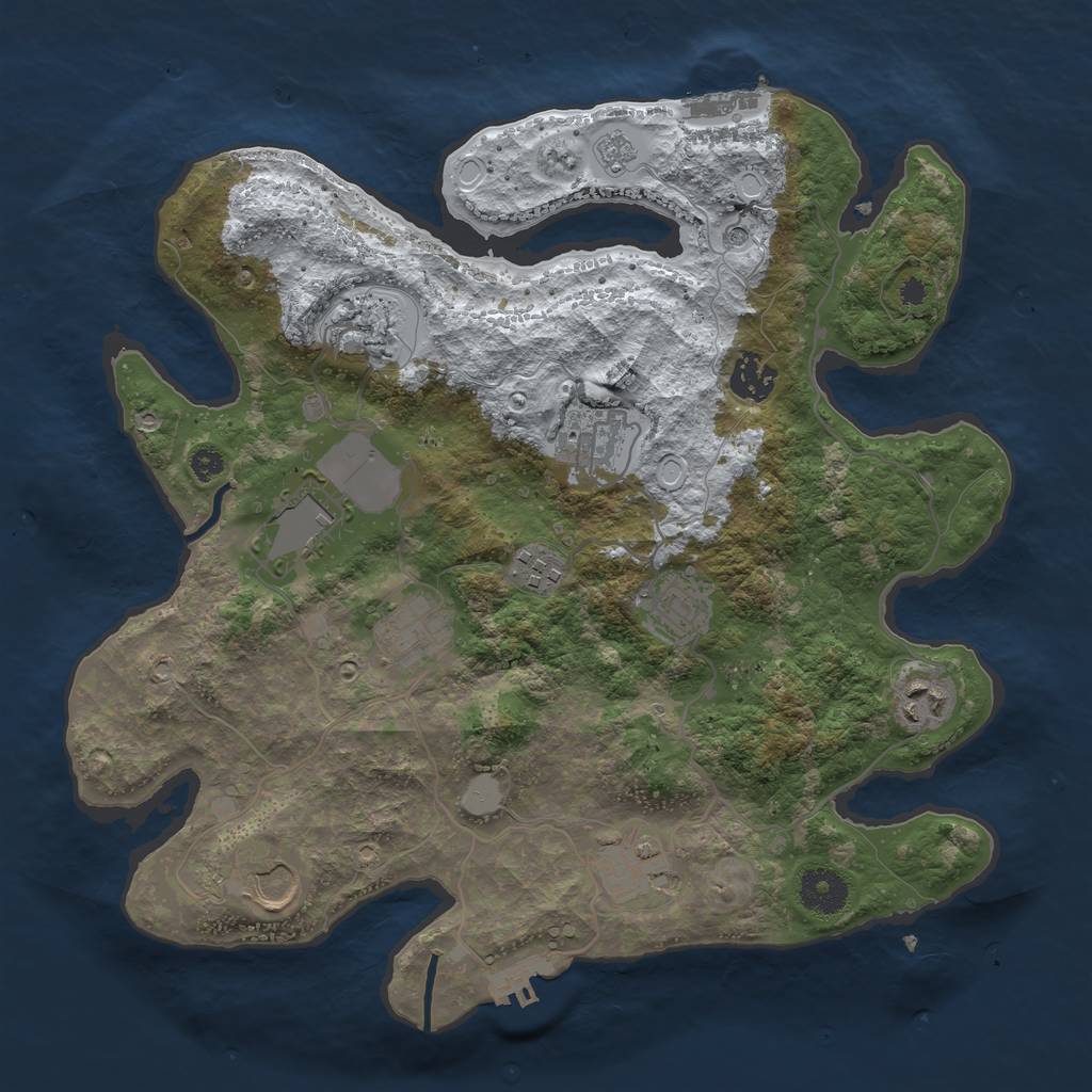 Rust Map: Procedural Map, Size: 3500, Seed: 688172414, 19 Monuments