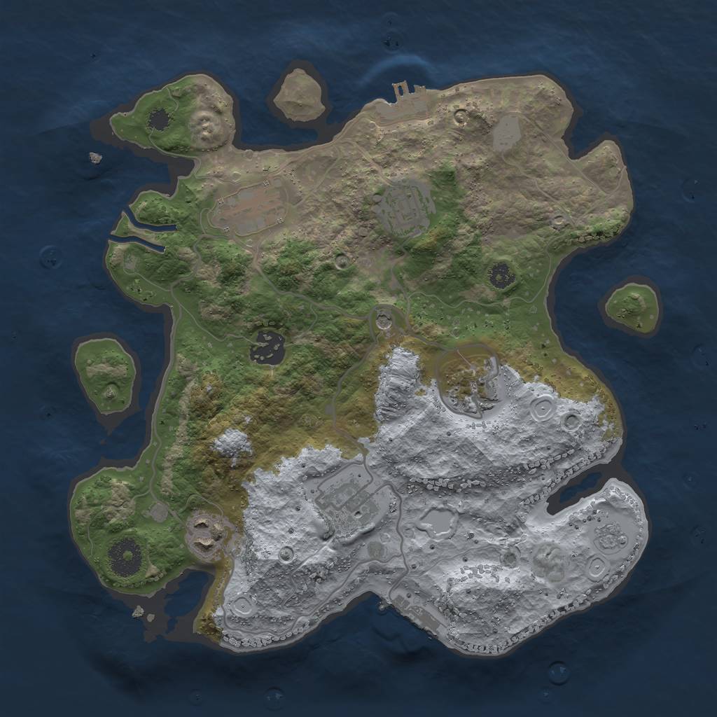 Rust Map: Procedural Map, Size: 3000, Seed: 153272315, 13 Monuments