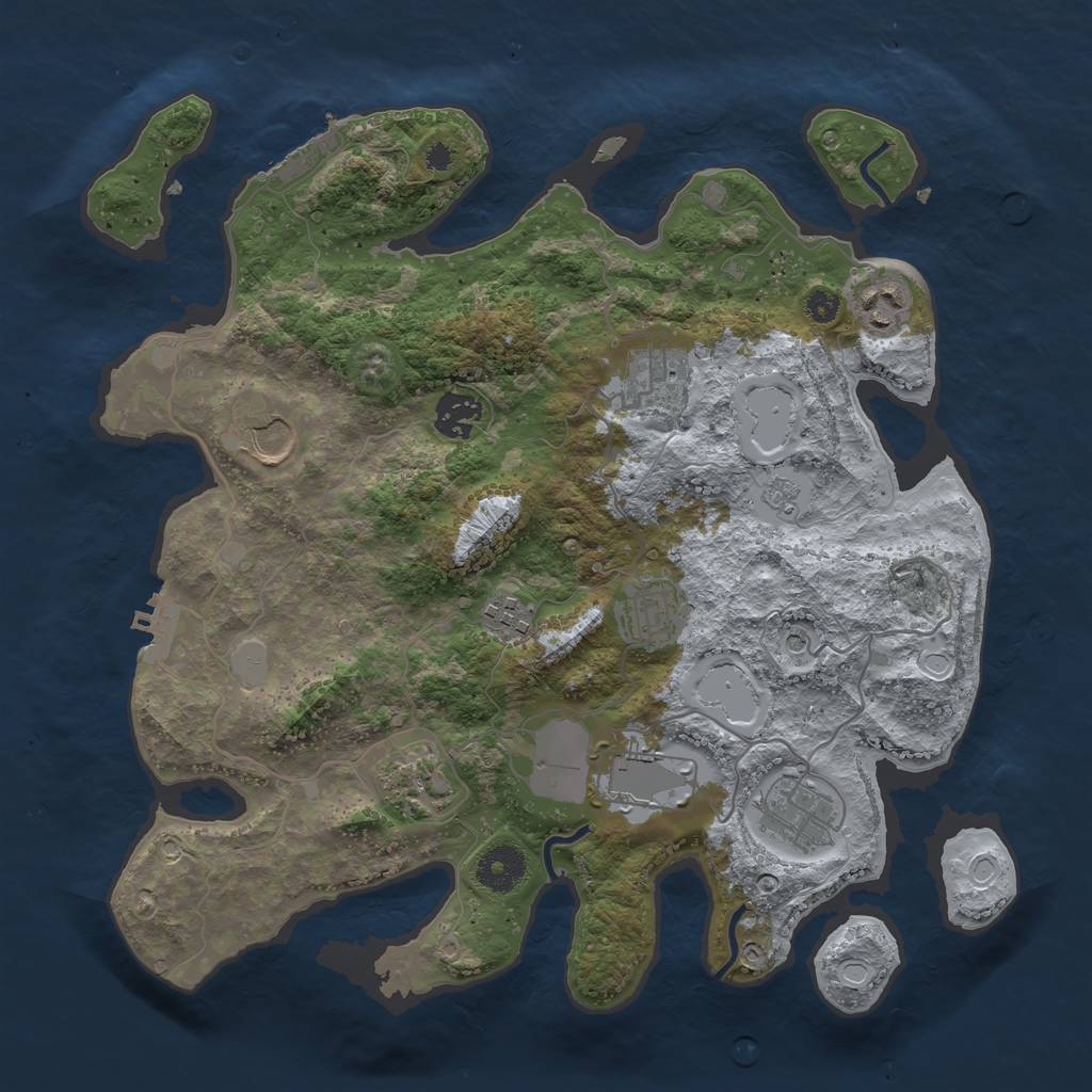 Rust Map: Procedural Map, Size: 3500, Seed: 1605655999, 16 Monuments