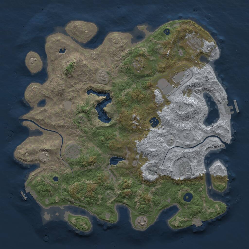 Rust Map: Procedural Map, Size: 4000, Seed: 1681713751, 14 Monuments