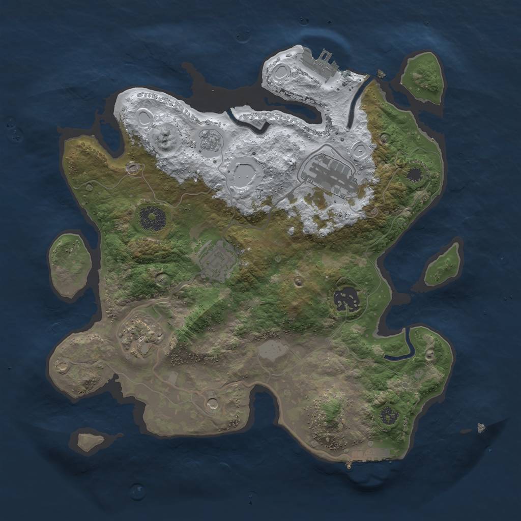 Rust Map: Procedural Map, Size: 3000, Seed: 61432, 13 Monuments