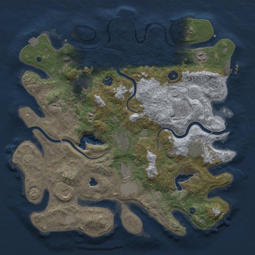 Rust Map: Procedural Map, Size: 4000, Seed: 1312, 15 Monuments