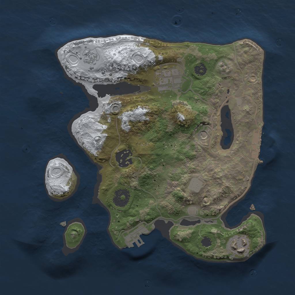 Rust Map: Procedural Map, Size: 2500, Seed: 51345, 12 Monuments