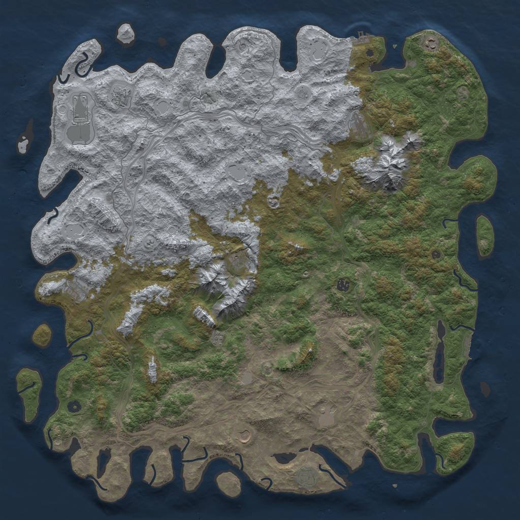 Rust Map: Procedural Map, Size: 6000, Seed: 49415319, 20 Monuments