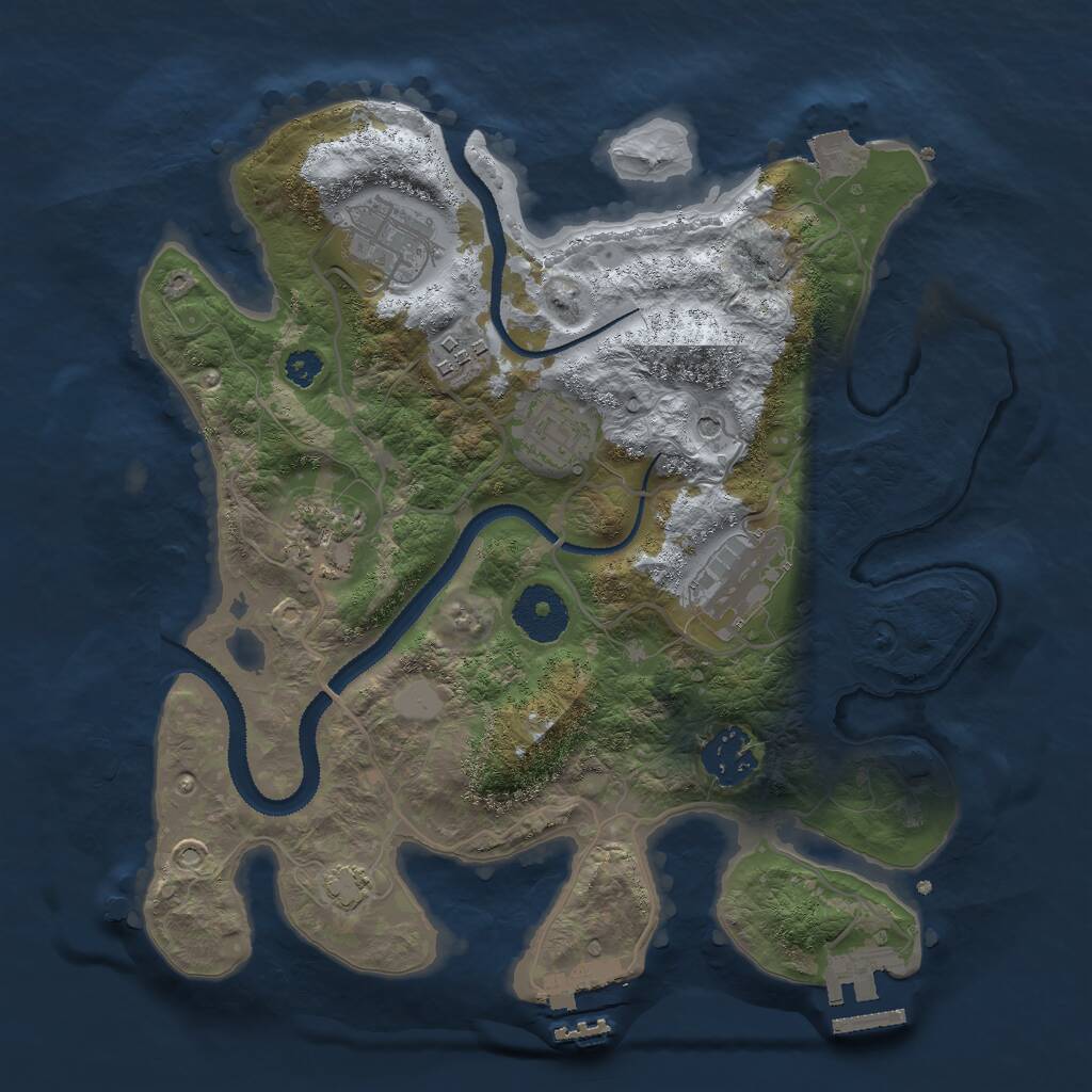 Rust Map: Procedural Map, Size: 3000, Seed: 58465, 11 Monuments
