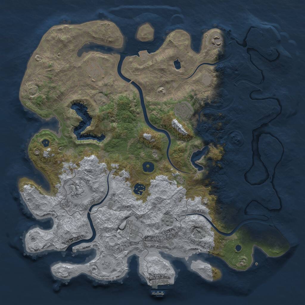 Rust Map: Procedural Map, Size: 4000, Seed: 753048339, 13 Monuments