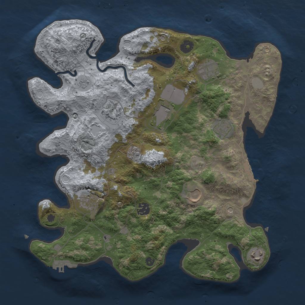 Rust Map: Procedural Map, Size: 3500, Seed: 31261, 16 Monuments