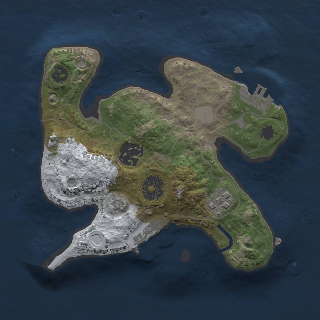 Rust Map: Procedural Map, Size: 2000, Seed: 4511512, 9 Monuments