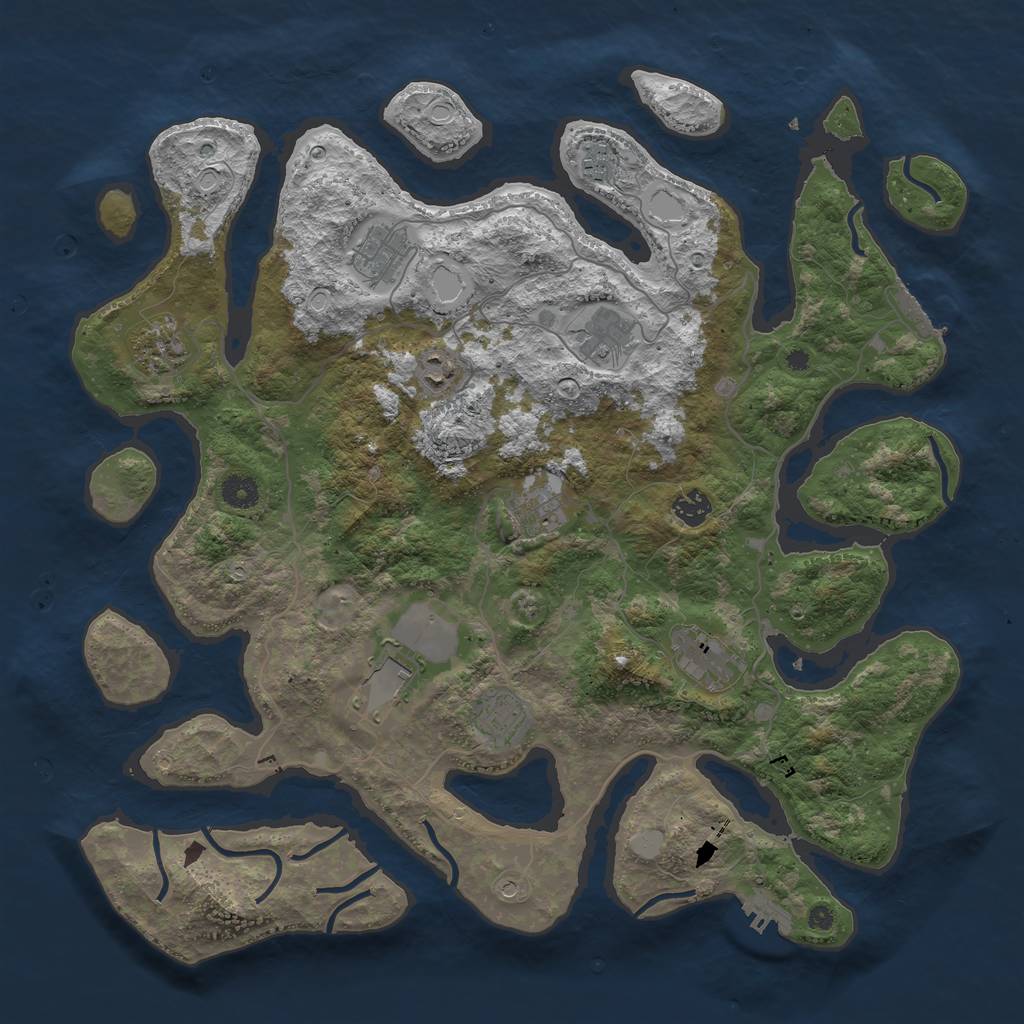 Rust Map: Procedural Map, Size: 4250, Seed: 1272835789, 18 Monuments