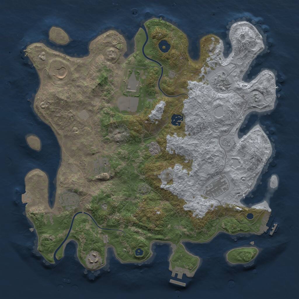 Rust Map: Procedural Map, Size: 3750, Seed: 9581167, 15 Monuments