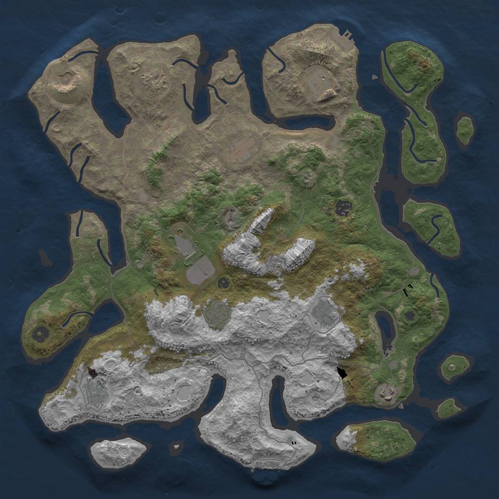 Rust Map: Procedural Map, Size: 4500, Seed: 1918783837, 19 Monuments