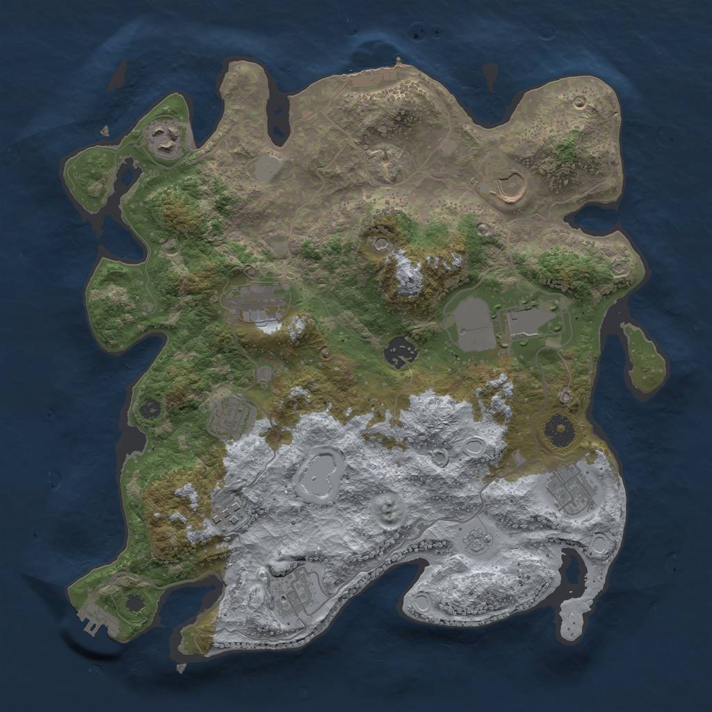 Rust Map: Procedural Map, Size: 3500, Seed: 1654377548, 18 Monuments