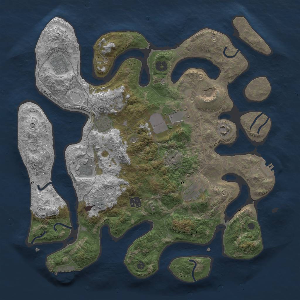 Rust Map: Procedural Map, Size: 3900, Seed: 10072021, 17 Monuments