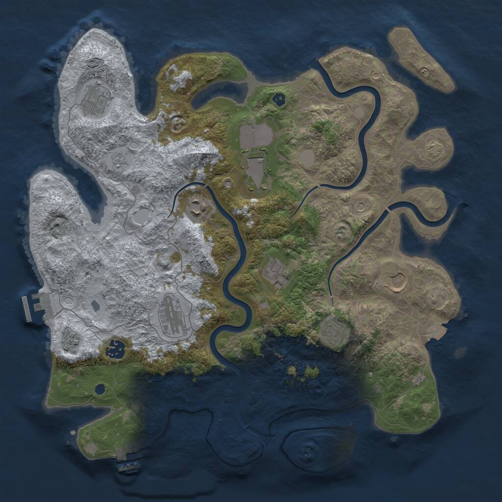 Rust Map: Procedural Map, Size: 3900, Seed: 10072021, 15 Monuments