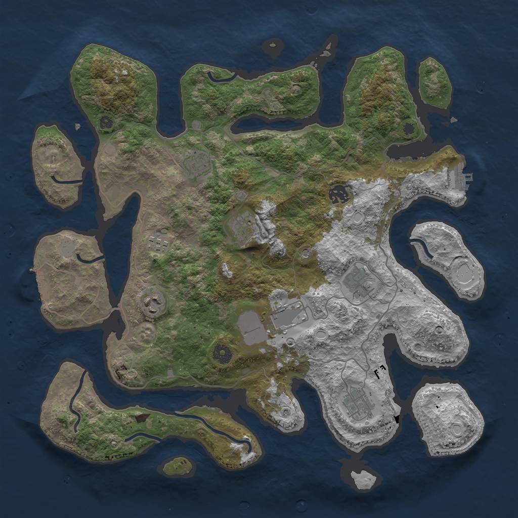 Rust Map: Procedural Map, Size: 4000, Seed: 8748262, 16 Monuments