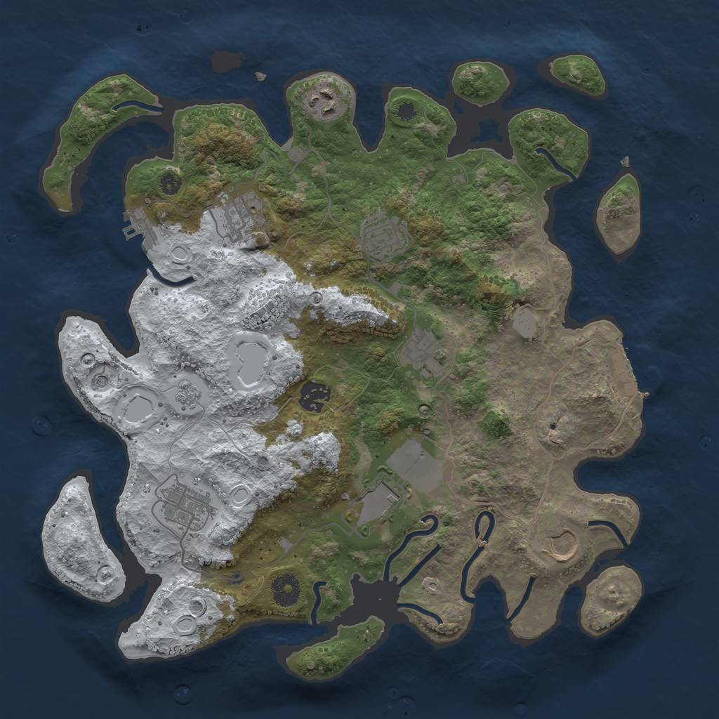 Rust Map: Procedural Map, Size: 3500, Seed: 18882, 17 Monuments