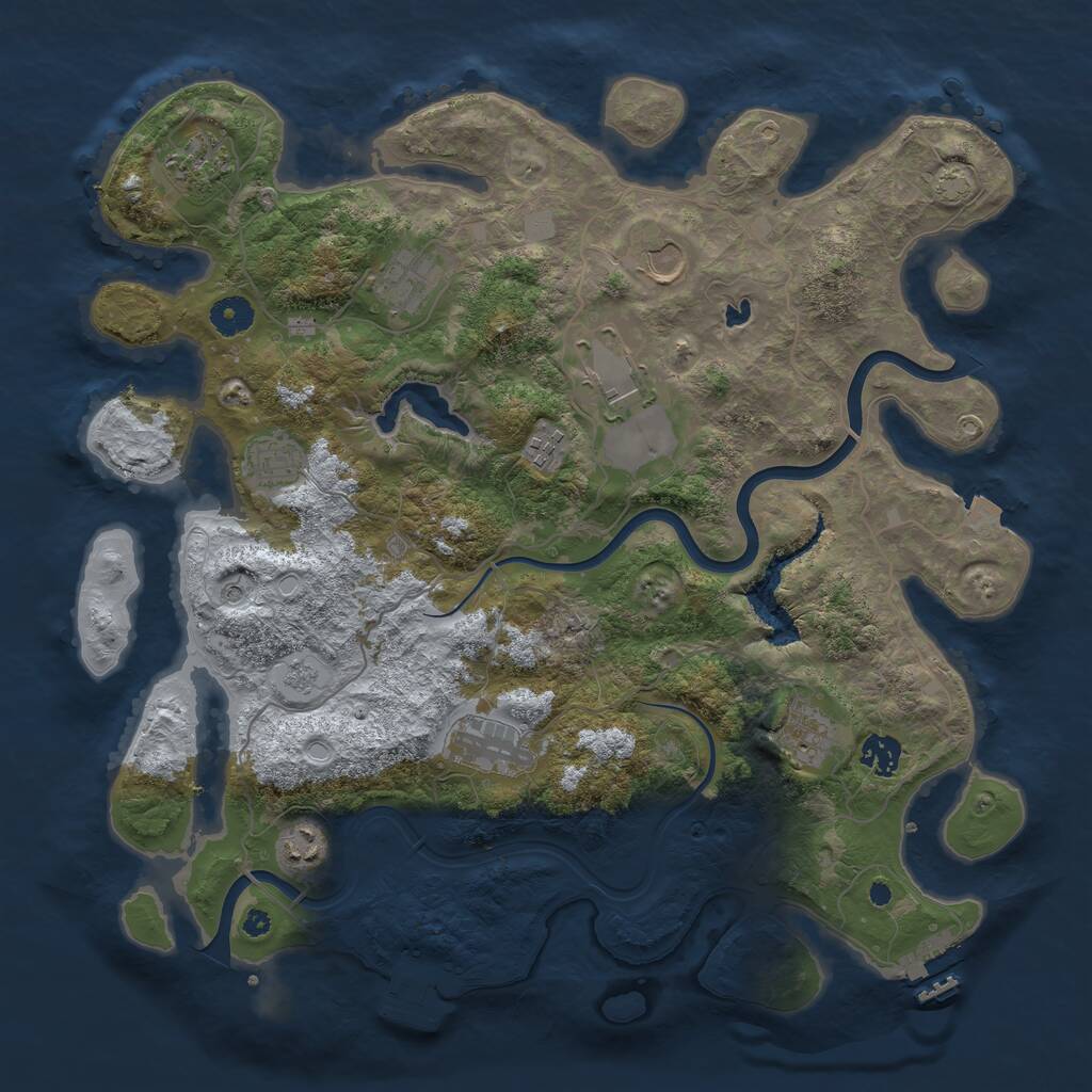 Rust Map: Procedural Map, Size: 4000, Seed: 1537527310, 16 Monuments