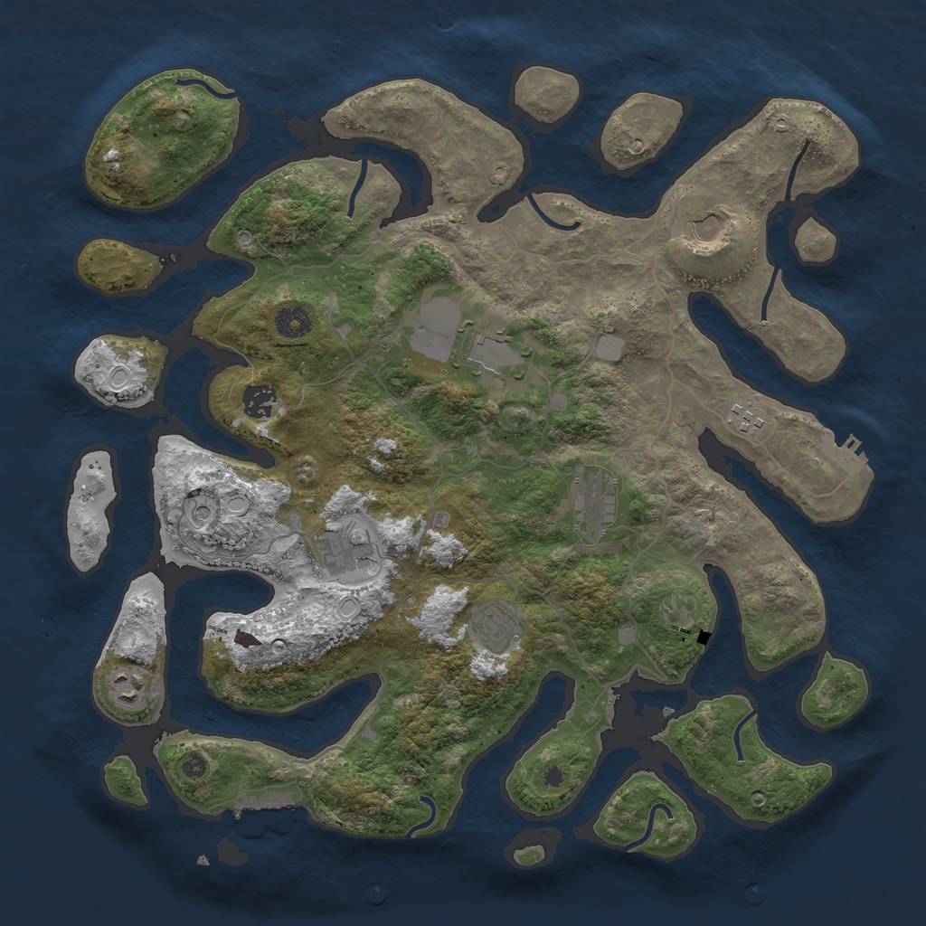 Rust Map: Procedural Map, Size: 4000, Seed: 1537527310, 16 Monuments